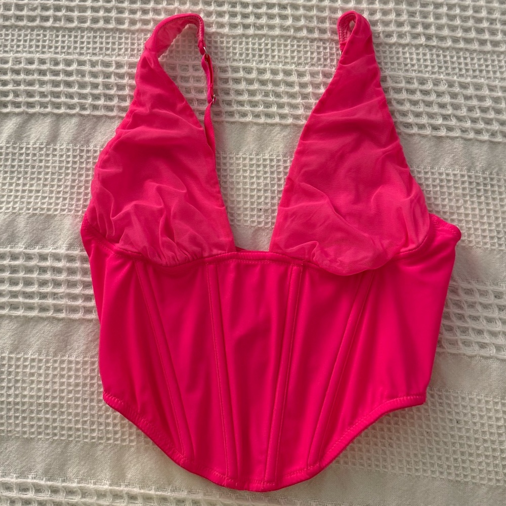Urban Outfitters Out From Under Convertible Corset Tank Top Pink - Picture 4 of 6